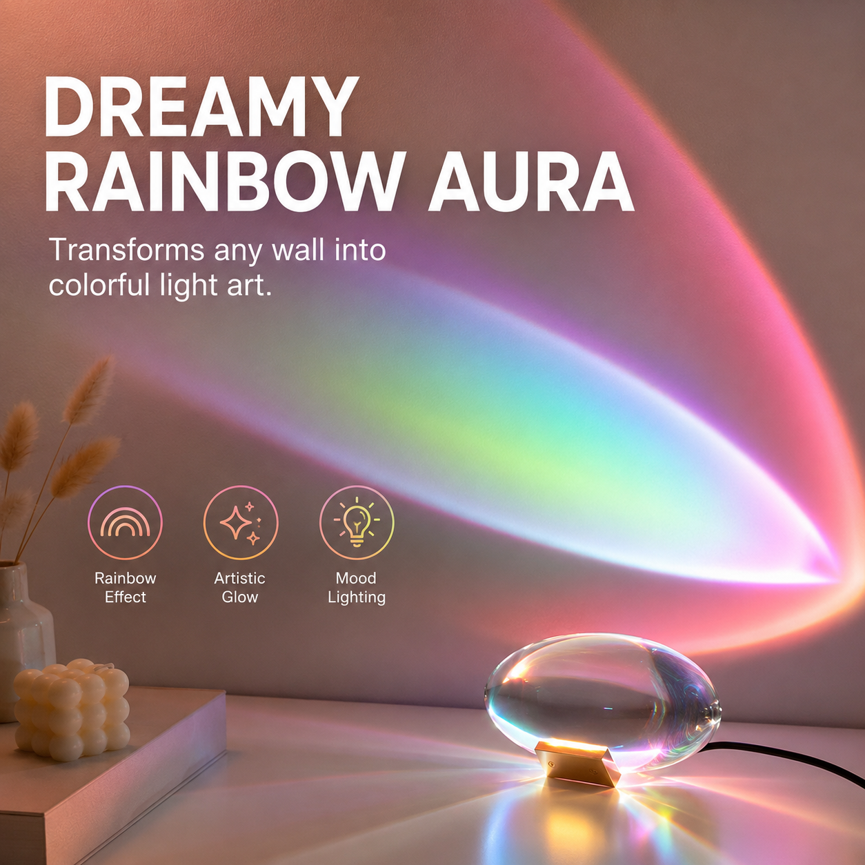Angel's Tear – Prismatic Crystal Egg Ambient Lamp