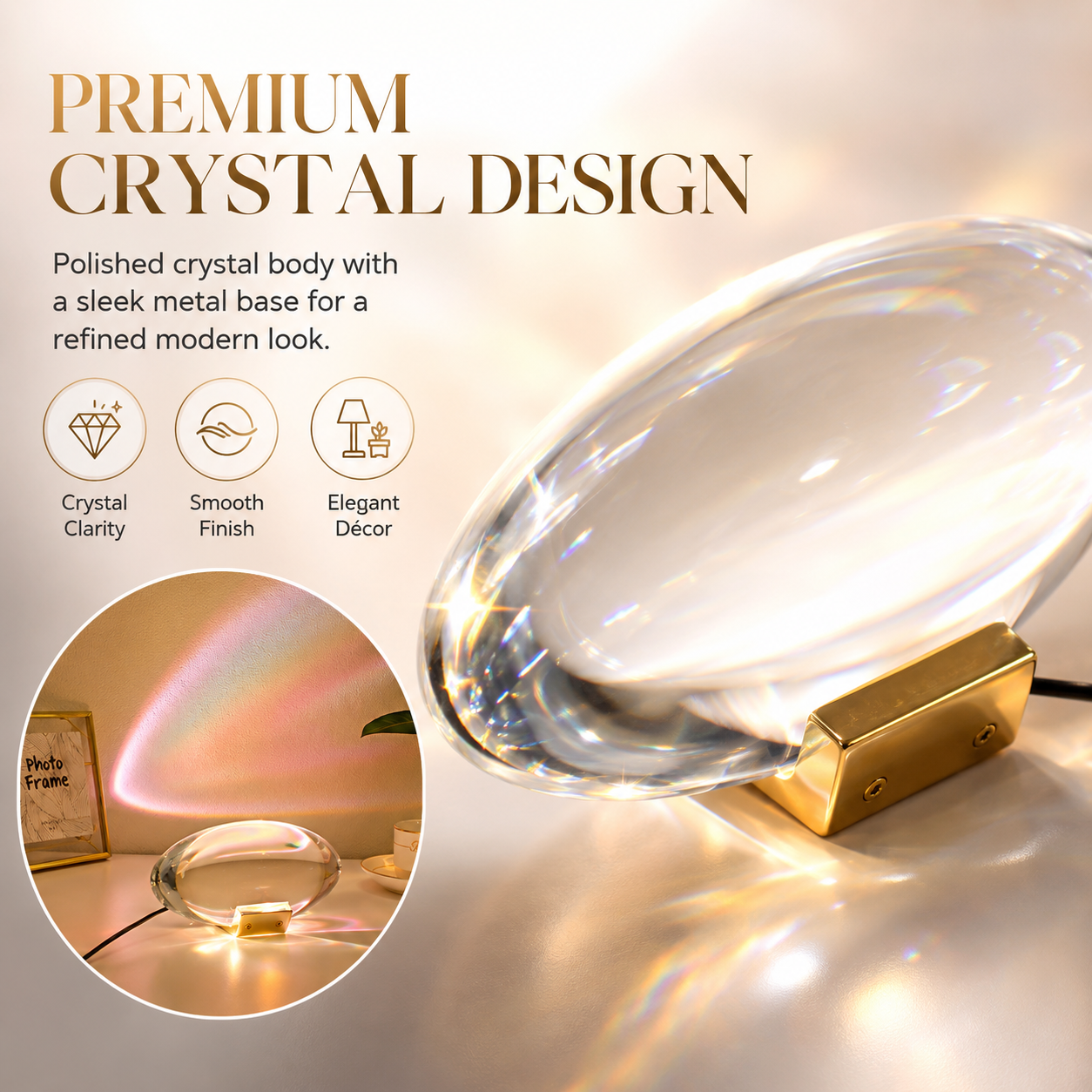 Angel's Tear – Prismatic Crystal Egg Ambient Lamp