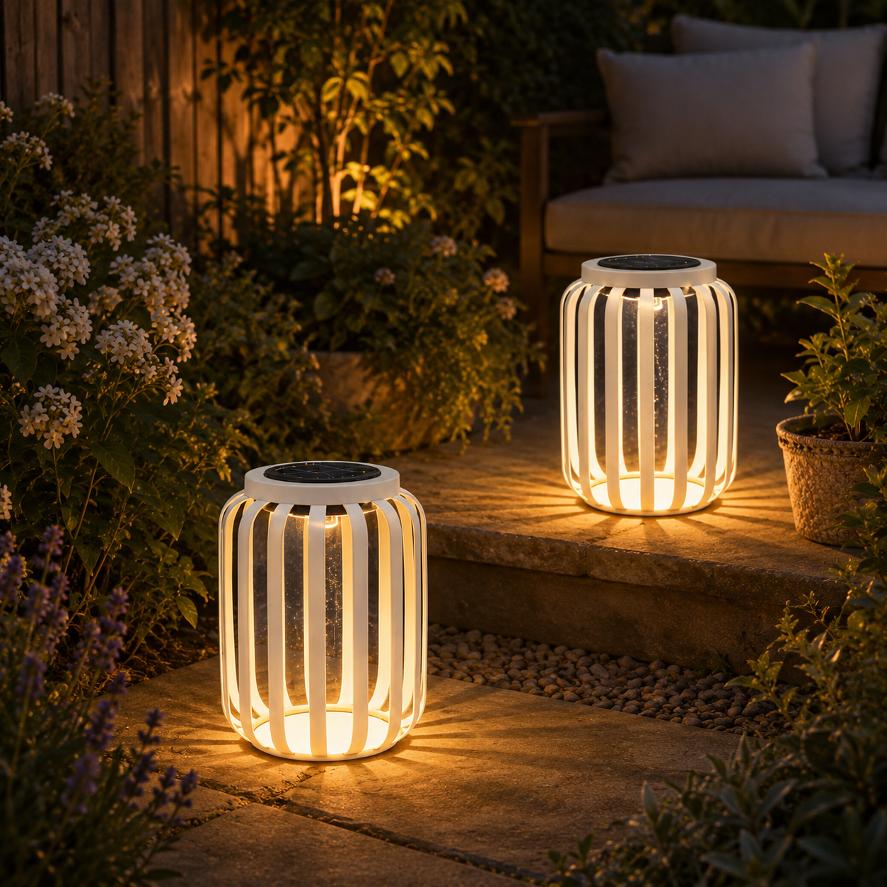Luminous Minimalist Solar Lantern – White