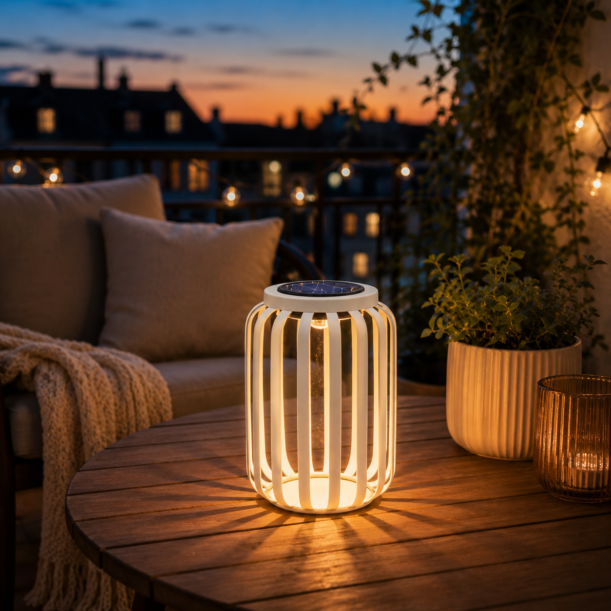 Luminous Minimalist Solar Lantern – White