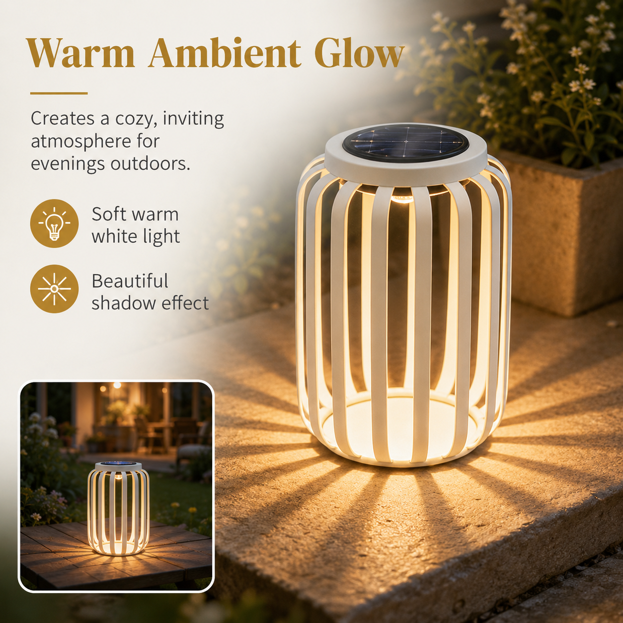Luminous Minimalist Solar Lantern – White