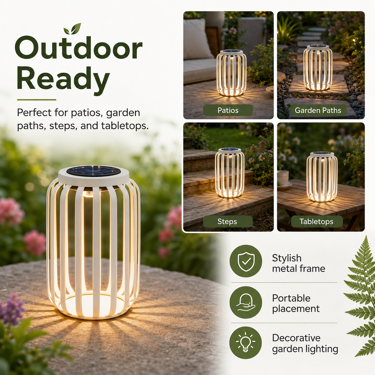 Luminous Minimalist Solar Lantern – White