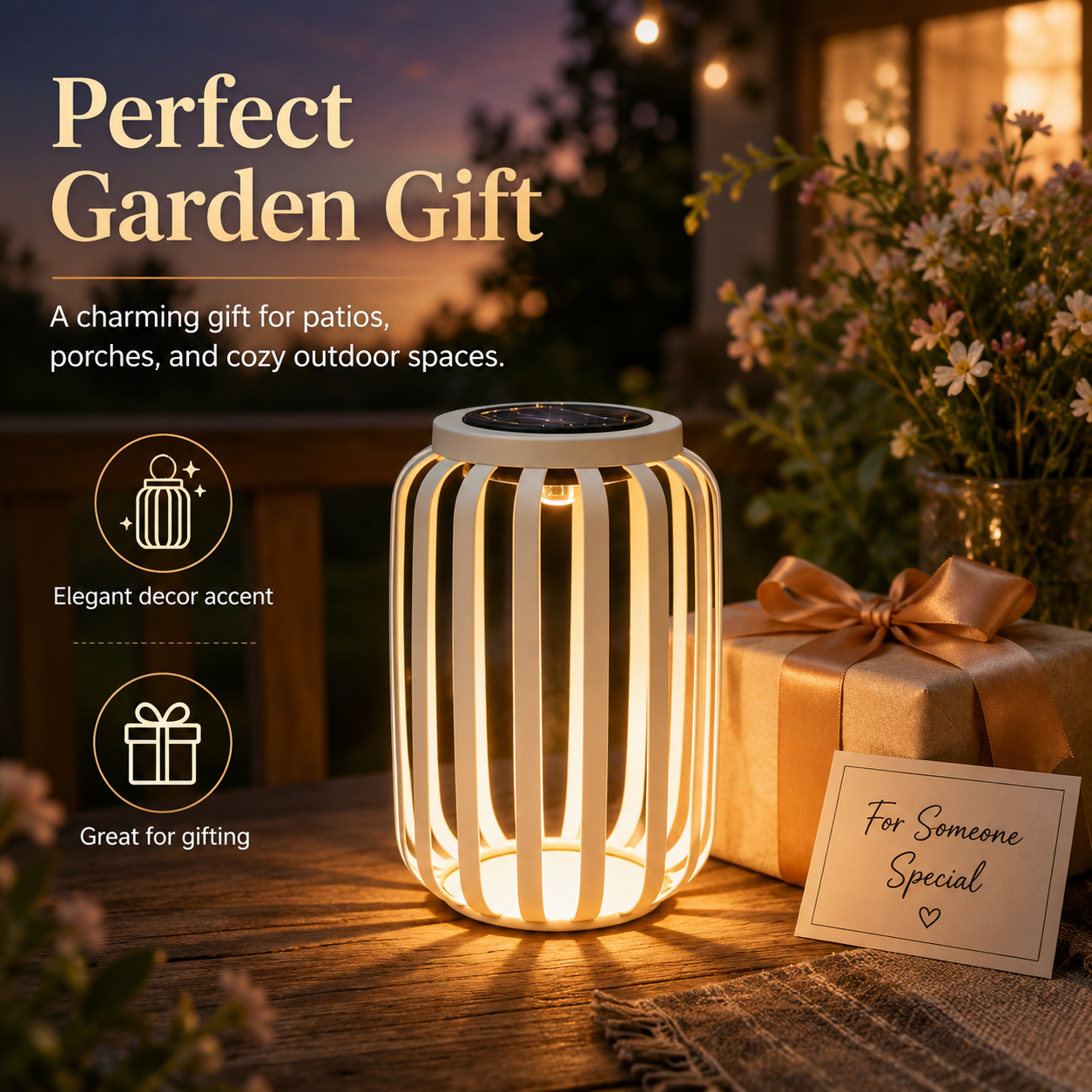 Luminous Minimalist Solar Lantern – White