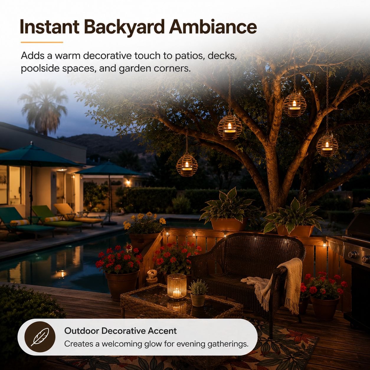 Solar Hanging Lantern Lights, Outdoor Metal Cage Tea Light Candle Lanterns with Flickering LED Flame, Waterproof Decorative Hanging Solar Lights for Patio, Garden, Yard, Porch, Tree, and Umbrella Decor