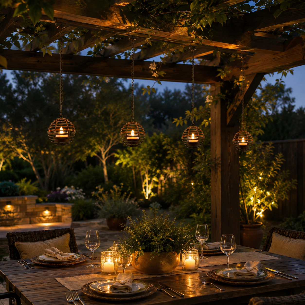 Solar Hanging Lantern Lights, Outdoor Metal Cage Tea Light Candle Lanterns with Flickering LED Flame, Waterproof Decorative Hanging Solar Lights for Patio, Garden, Yard, Porch, Tree, and Umbrella Decor