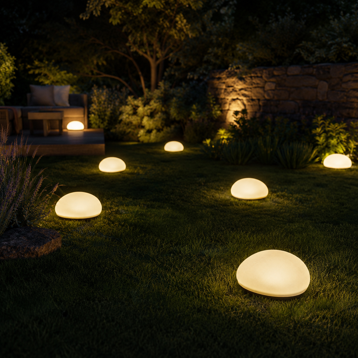 Solar Pebble Garden Lights, Outdoor Decorative Rock Lights, Available in Cool White, Warm White or Colorful Styles, Large and Small Sizes for Yard, Lawn, Patio and Pathway Decor