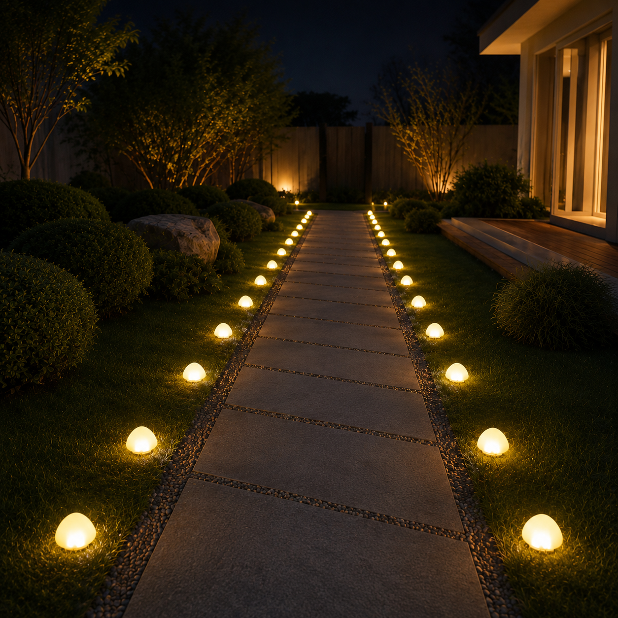 Solar Pebble Garden Lights, Outdoor Decorative Rock Lights, Available in Cool White, Warm White or Colorful Styles, Large and Small Sizes for Yard, Lawn, Patio and Pathway Decor