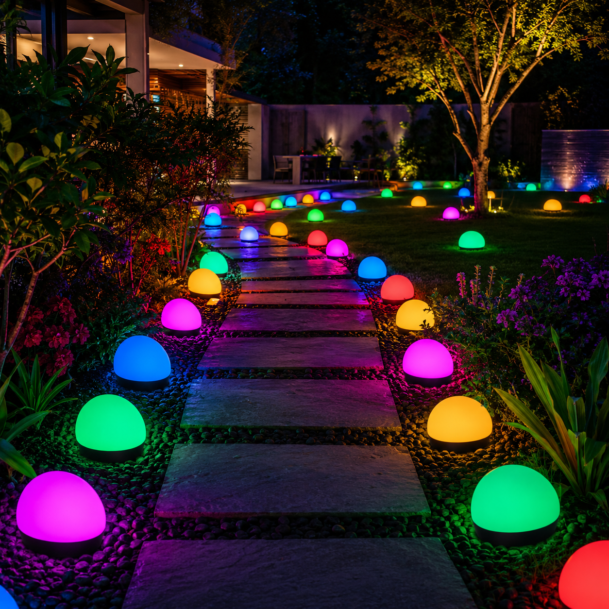 Solar Pebble Garden Lights, Outdoor Decorative Rock Lights, Available in Cool White, Warm White or Colorful Styles, Large and Small Sizes for Yard, Lawn, Patio and Pathway Decor