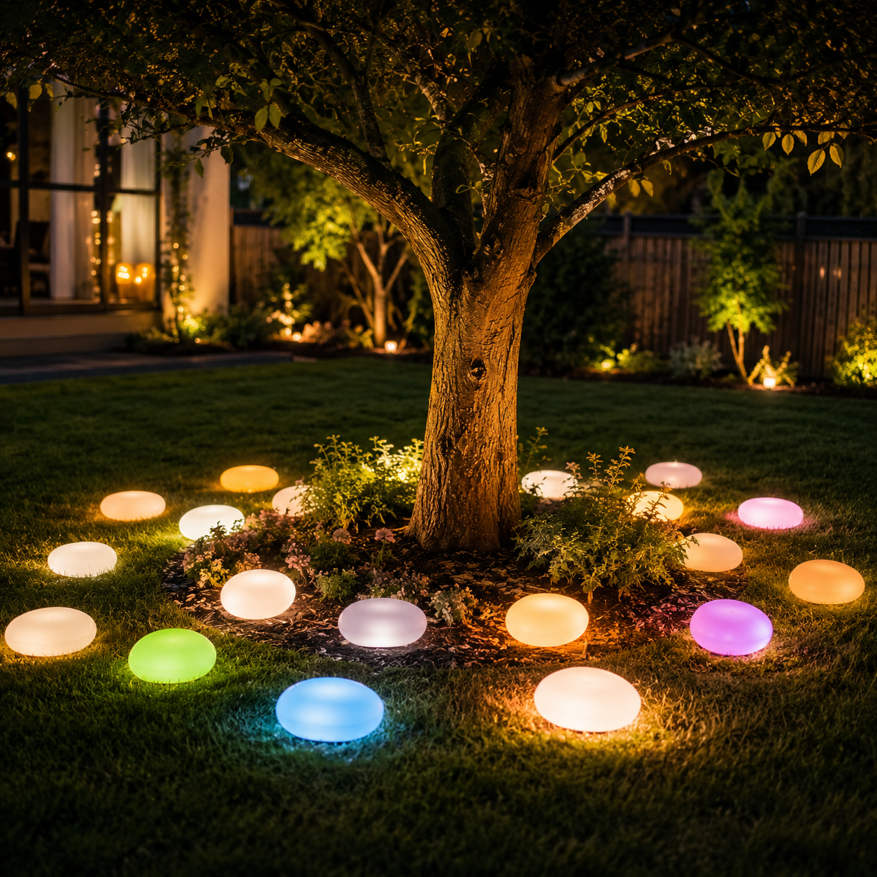 Solar Pebble Garden Lights, Outdoor Decorative Rock Lights, Available in Cool White, Warm White or Colorful Styles, Large and Small Sizes for Yard, Lawn, Patio and Pathway Decor
