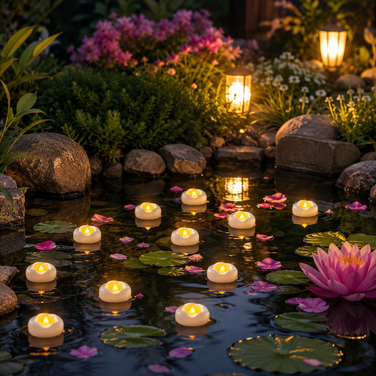 Floating LED Tea Lights Candles, Waterproof Flameless Floating Candles with Warm Yellow Flickering Light, Battery Operated Pool Candles for Bathtub, Wedding, Party, Home Decor, Pool & Spa Decorations