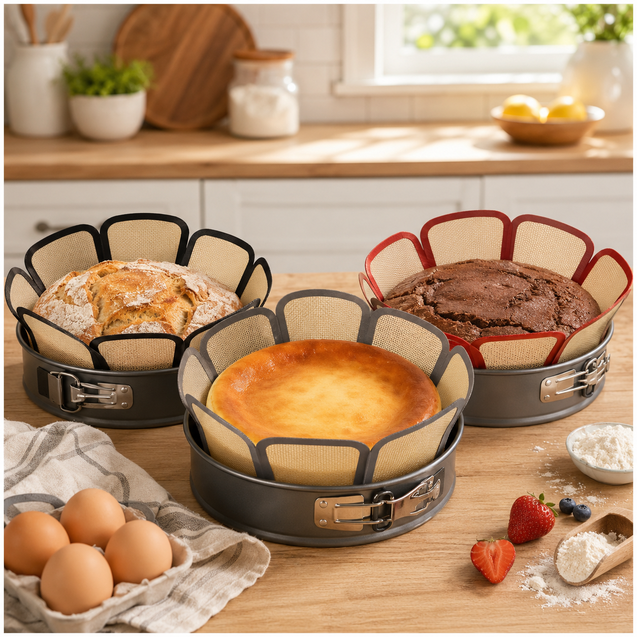 Reusable Silicone Springform Pan Liner for 9-Inch Cake Pans  Product Description