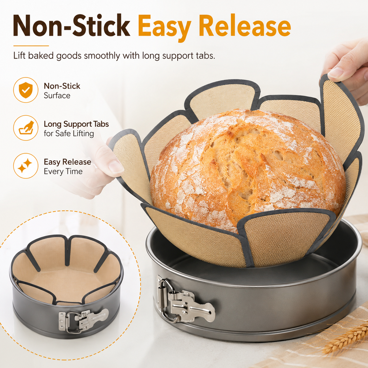 Reusable Silicone Springform Pan Liner for 9-Inch Cake Pans  Product Description