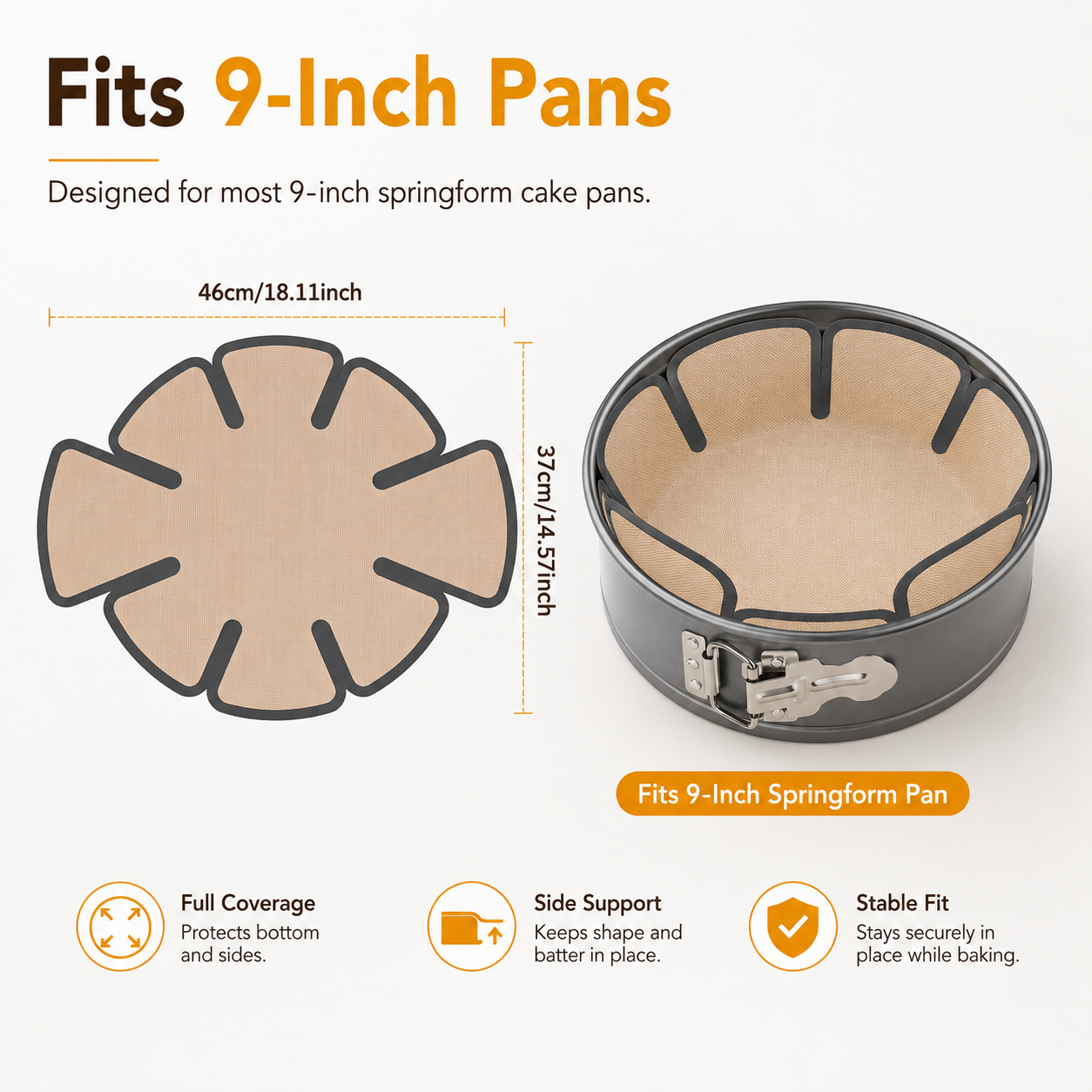 Reusable Silicone Springform Pan Liner for 9-Inch Cake Pans  Product Description