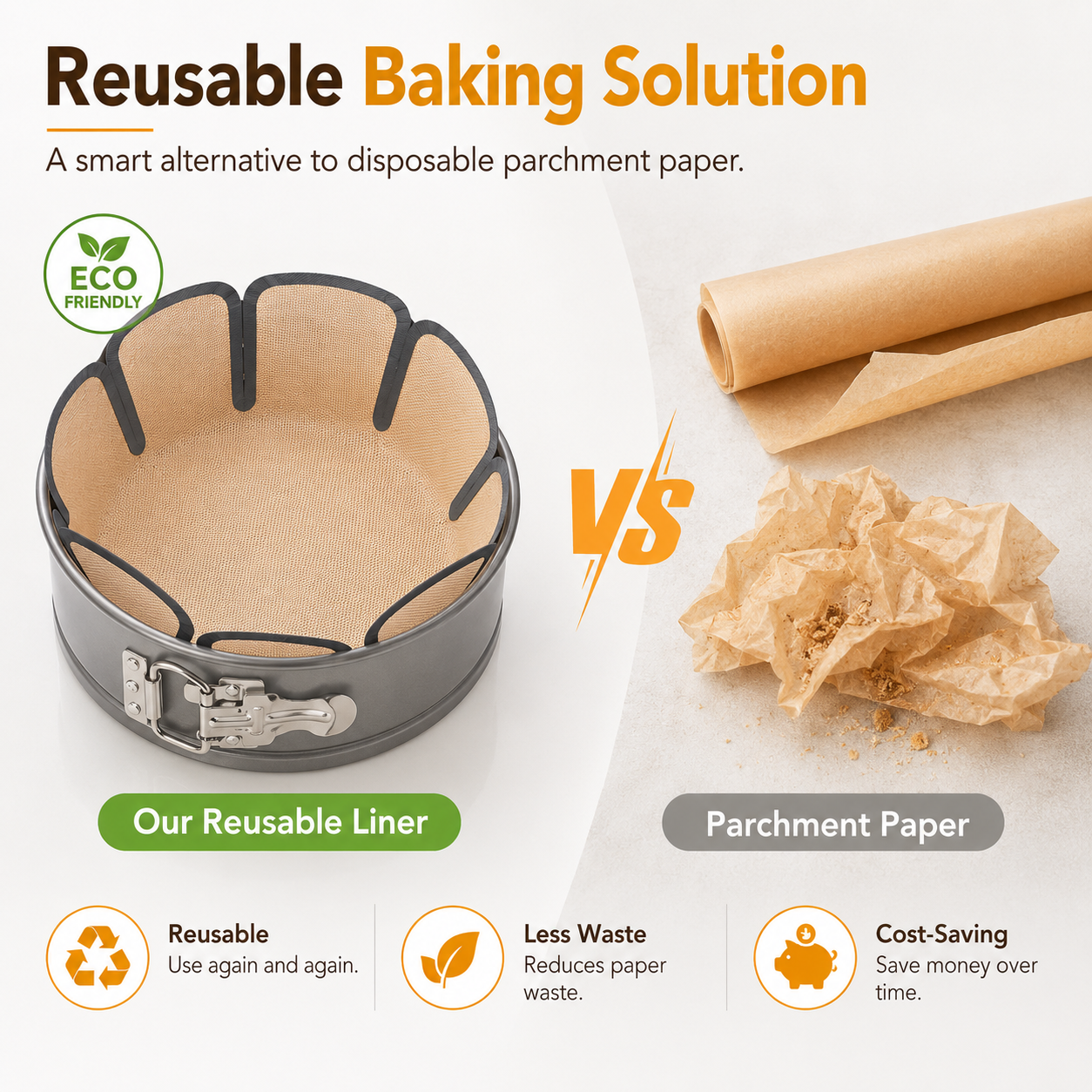 Reusable Silicone Springform Pan Liner for 9-Inch Cake Pans  Product Description