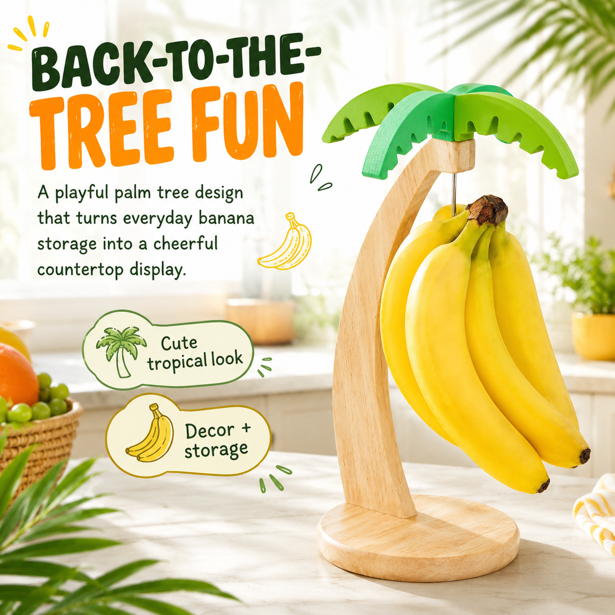 Banana Island Palm Tree Banana Holder Stand