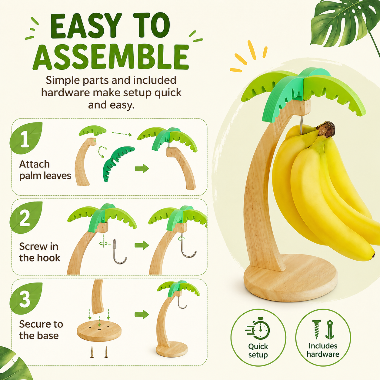 Banana Island Palm Tree Banana Holder Stand