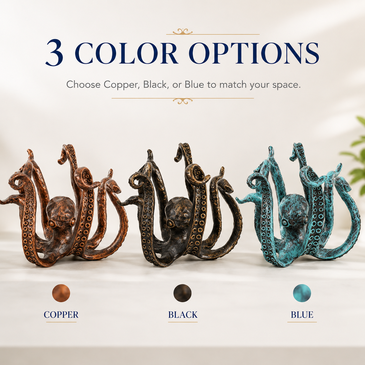 Antique Octopus Mug Holder, Nautical Tentacle Cup Rack