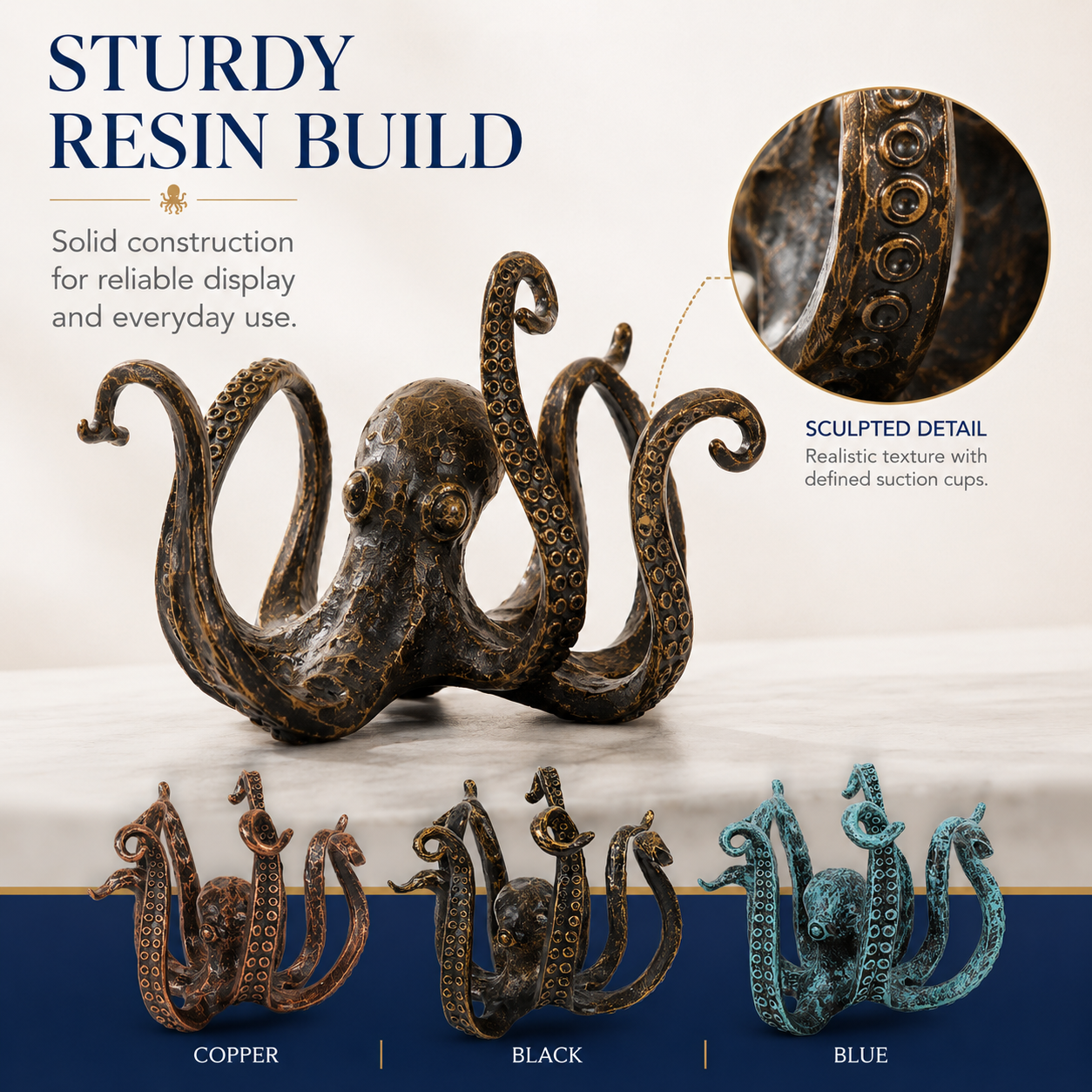 Antique Octopus Mug Holder, Nautical Tentacle Cup Rack