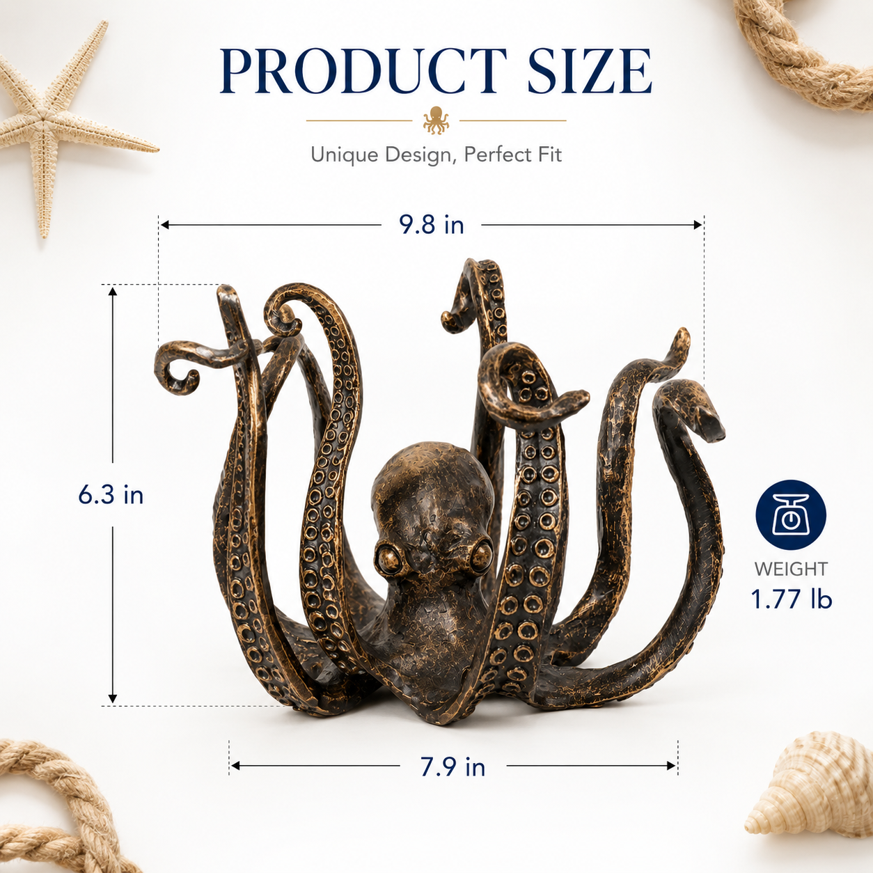Antique Octopus Mug Holder, Nautical Tentacle Cup Rack