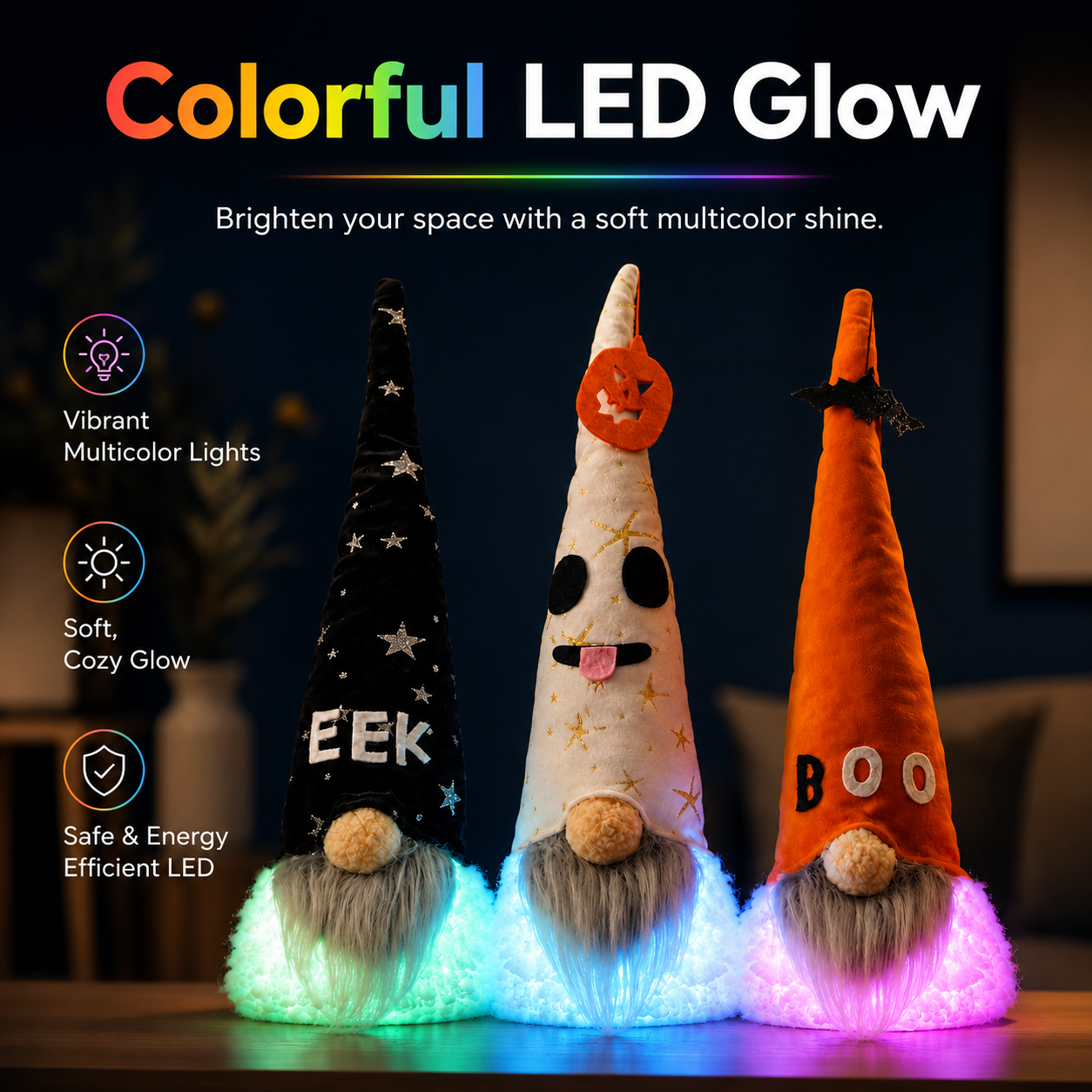 Halloween Style Cute Light-Up Gnome Decor