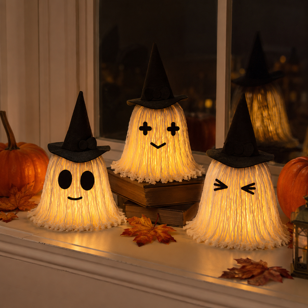Halloween Mop Head Ghost Light