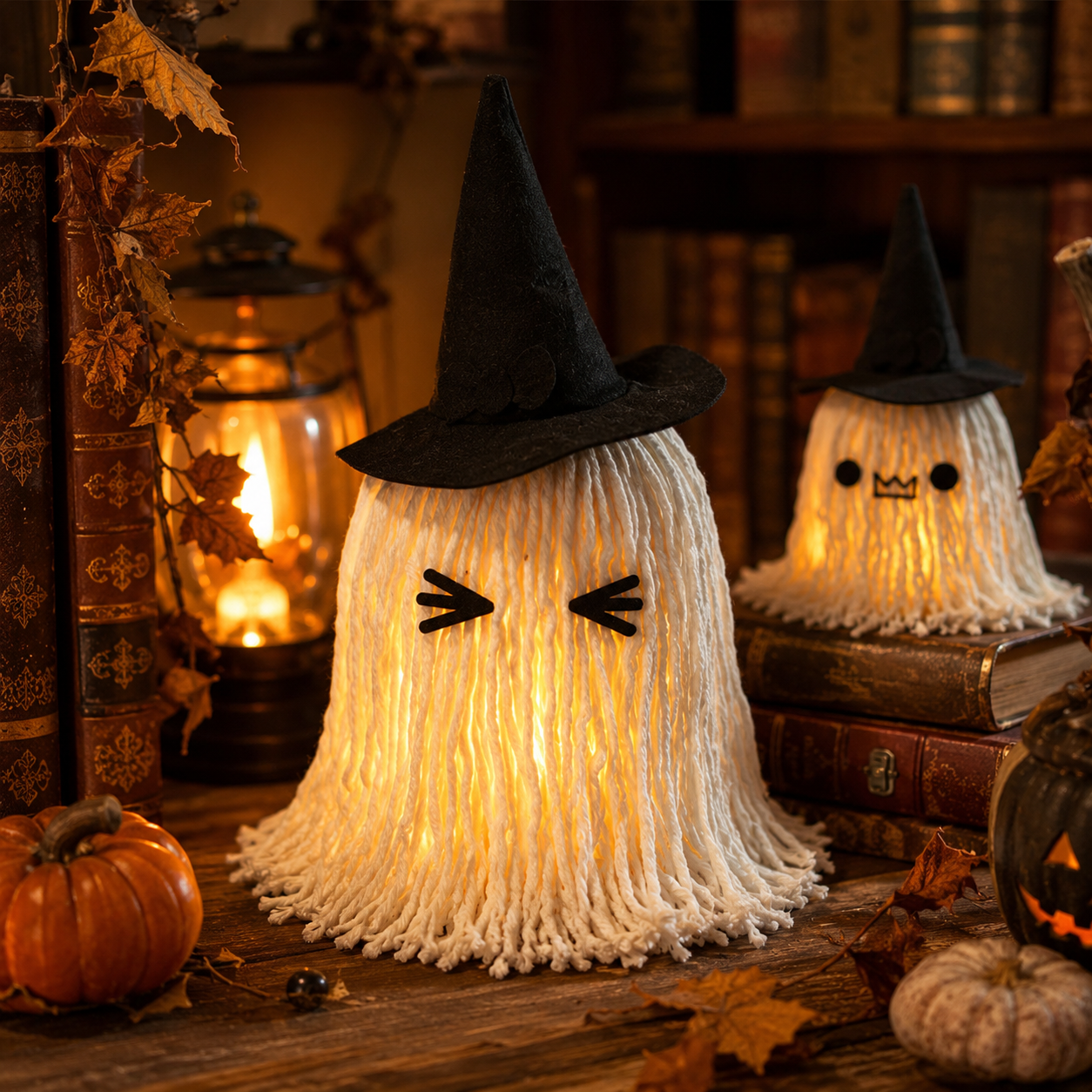 Halloween Mop Head Ghost Light