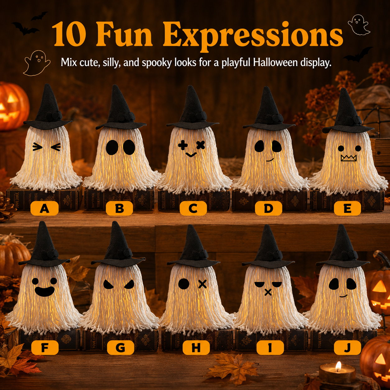 Halloween Mop Head Ghost Light