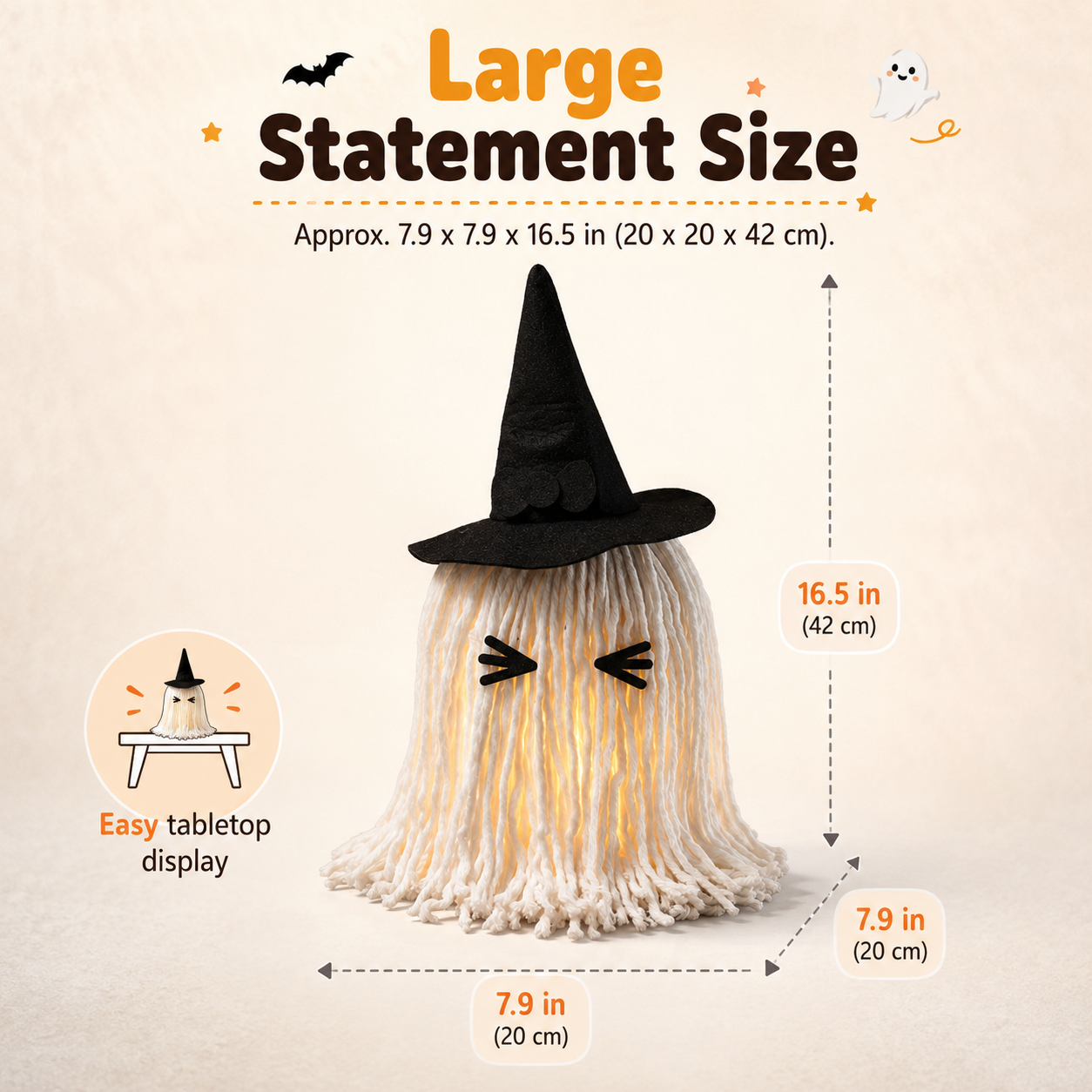 Halloween Mop Head Ghost Light