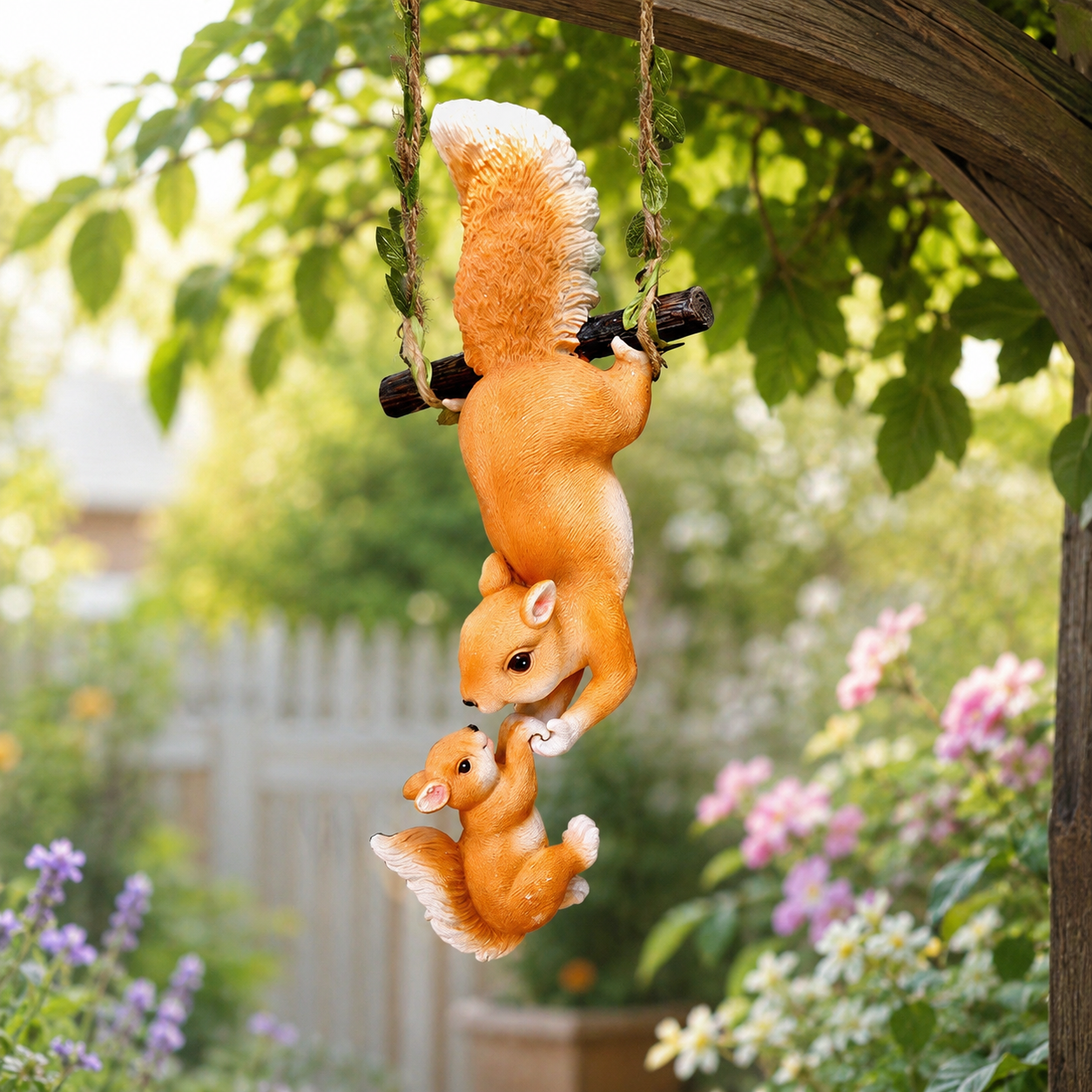 Cute Squirrel Garden Decor Figurines, 7-Style Woodland Outdoor Ornaments