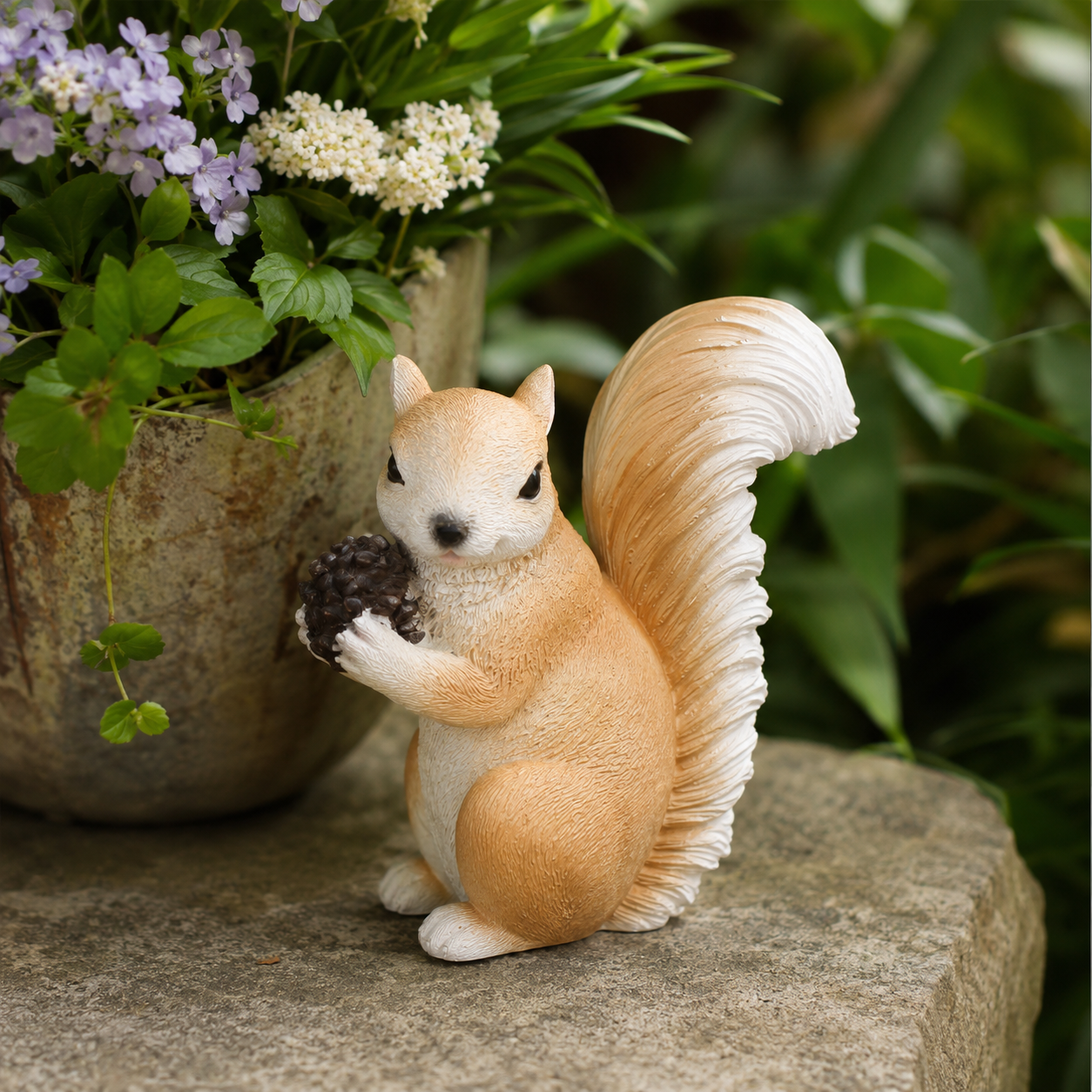 Cute Squirrel Garden Decor Figurines, 7-Style Woodland Outdoor Ornaments