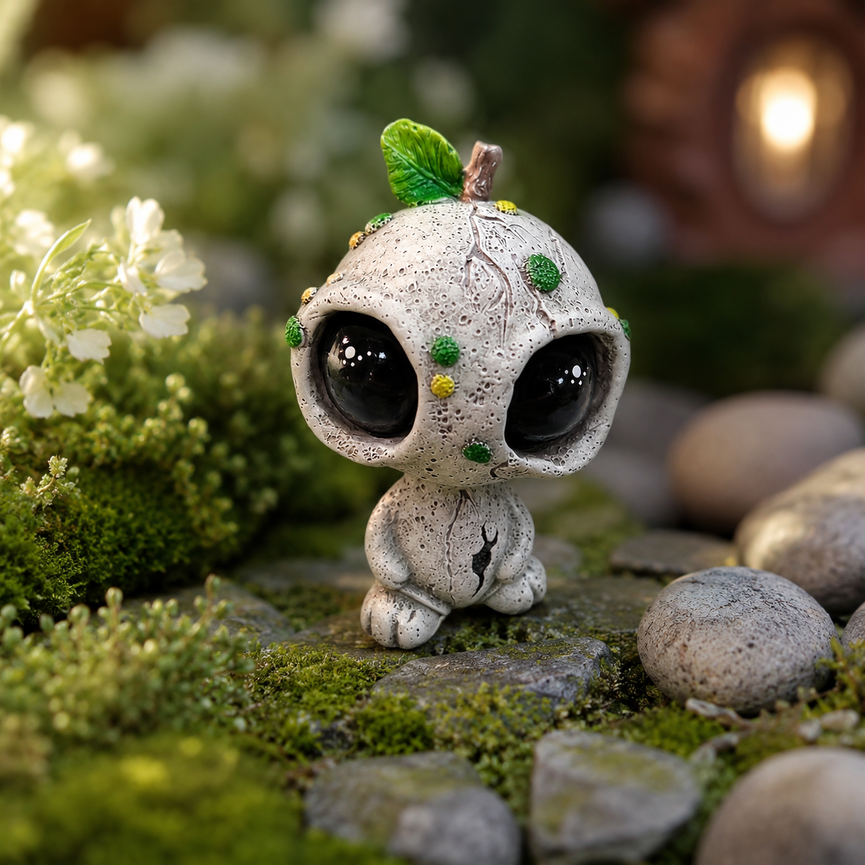 Mini Fairy Garden Figurines, Cute Alien Elf & Mushroom Elf Decor