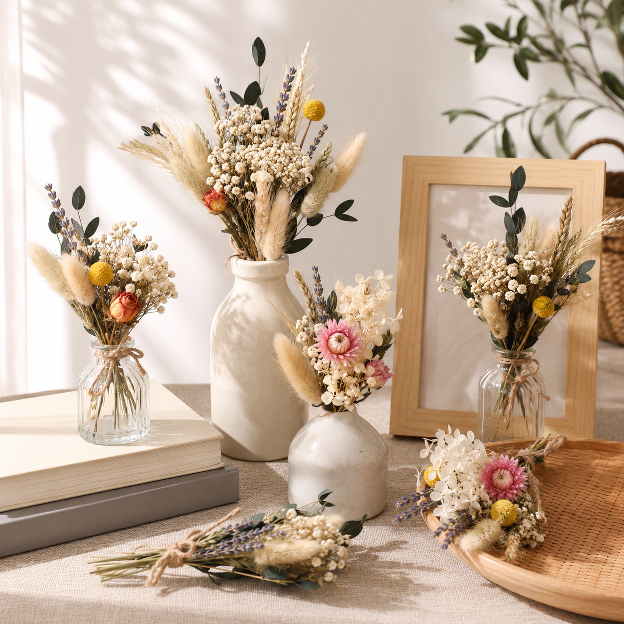 Dried Flower Bouquet Set, 7 Style Options for DIY Crafts, Vase Fillers & Home Décor 🌸