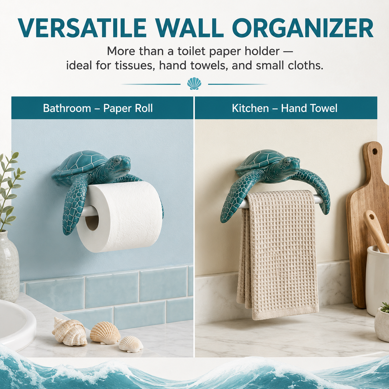 Sea Turtle Wall-Mount Toilet Paper Holder 🐢