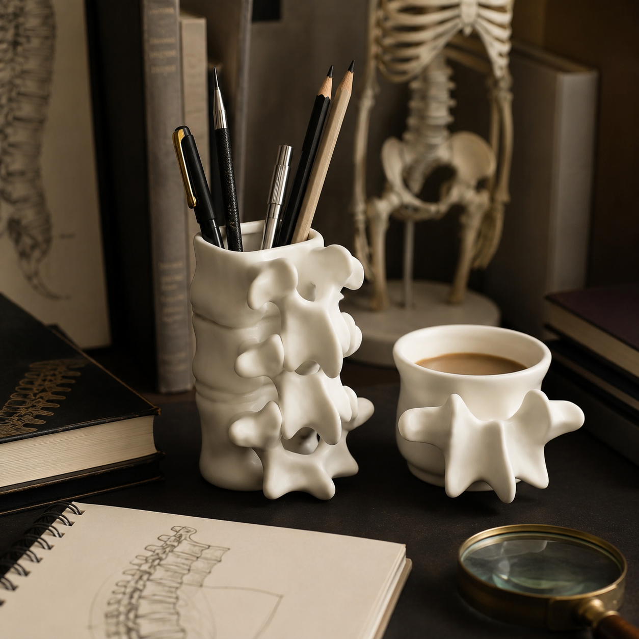 Spine Bone Ceramic Mug & Teacup