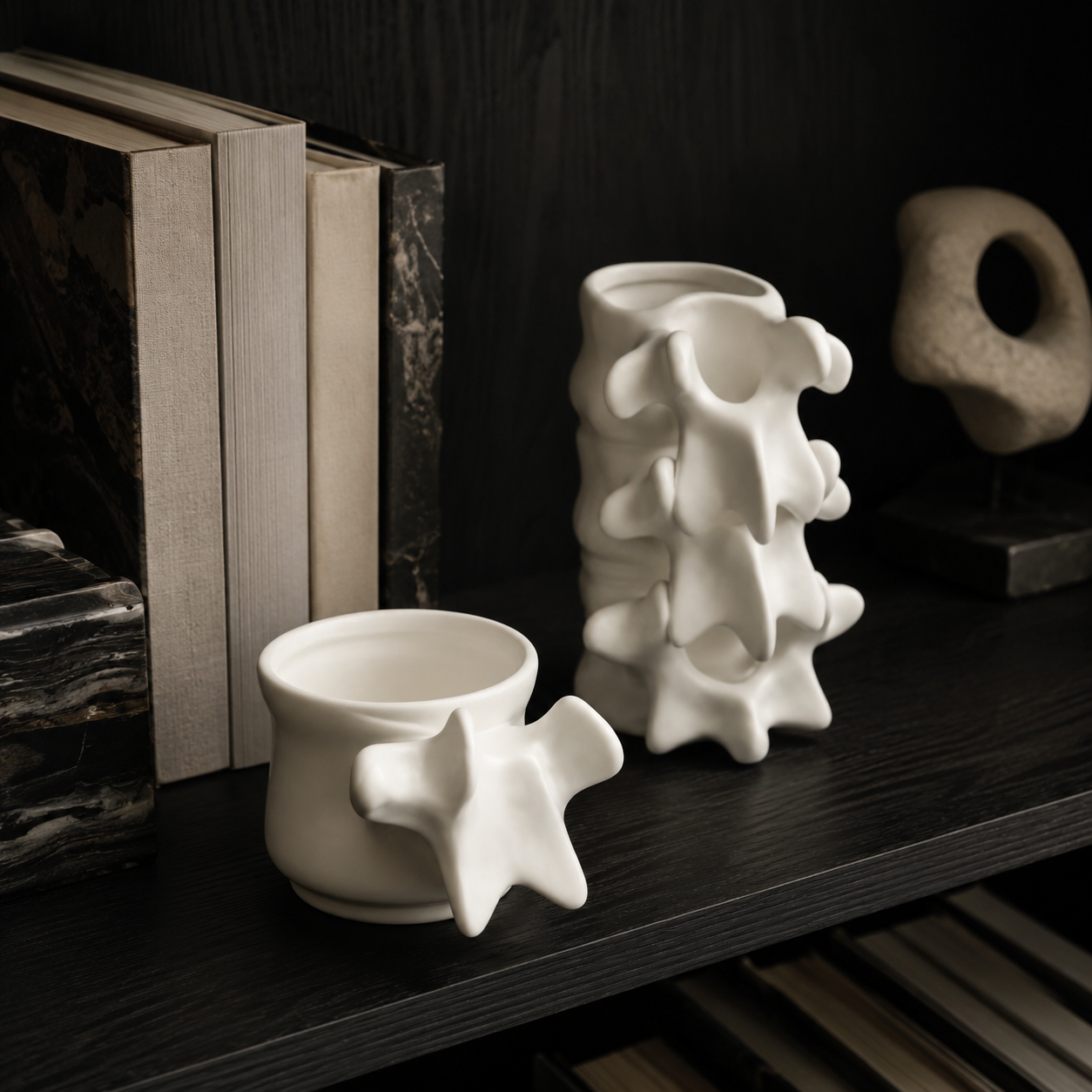 Spine Bone Ceramic Mug & Teacup