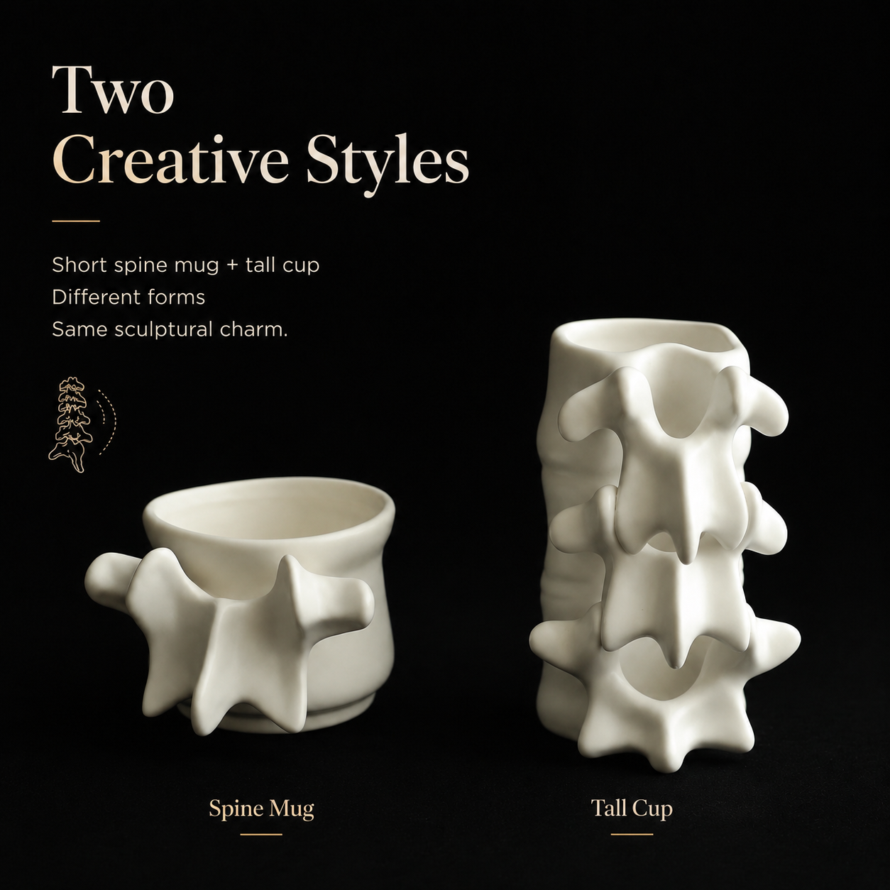 Spine Bone Ceramic Mug & Teacup