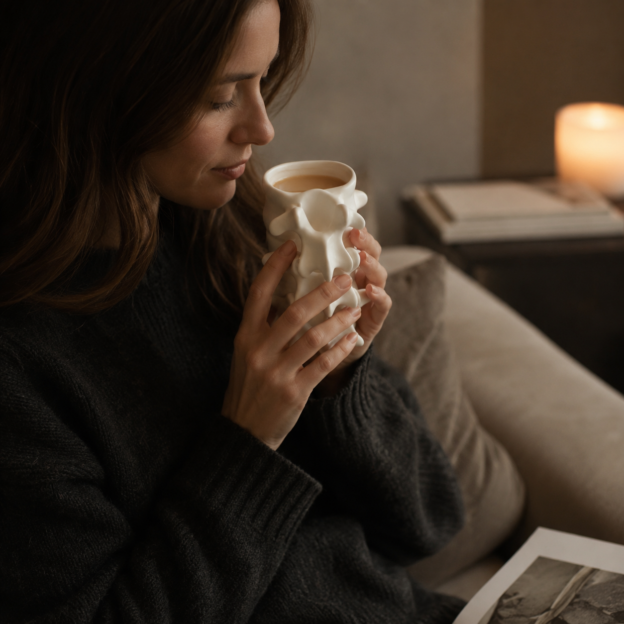 Spine Bone Ceramic Mug & Teacup