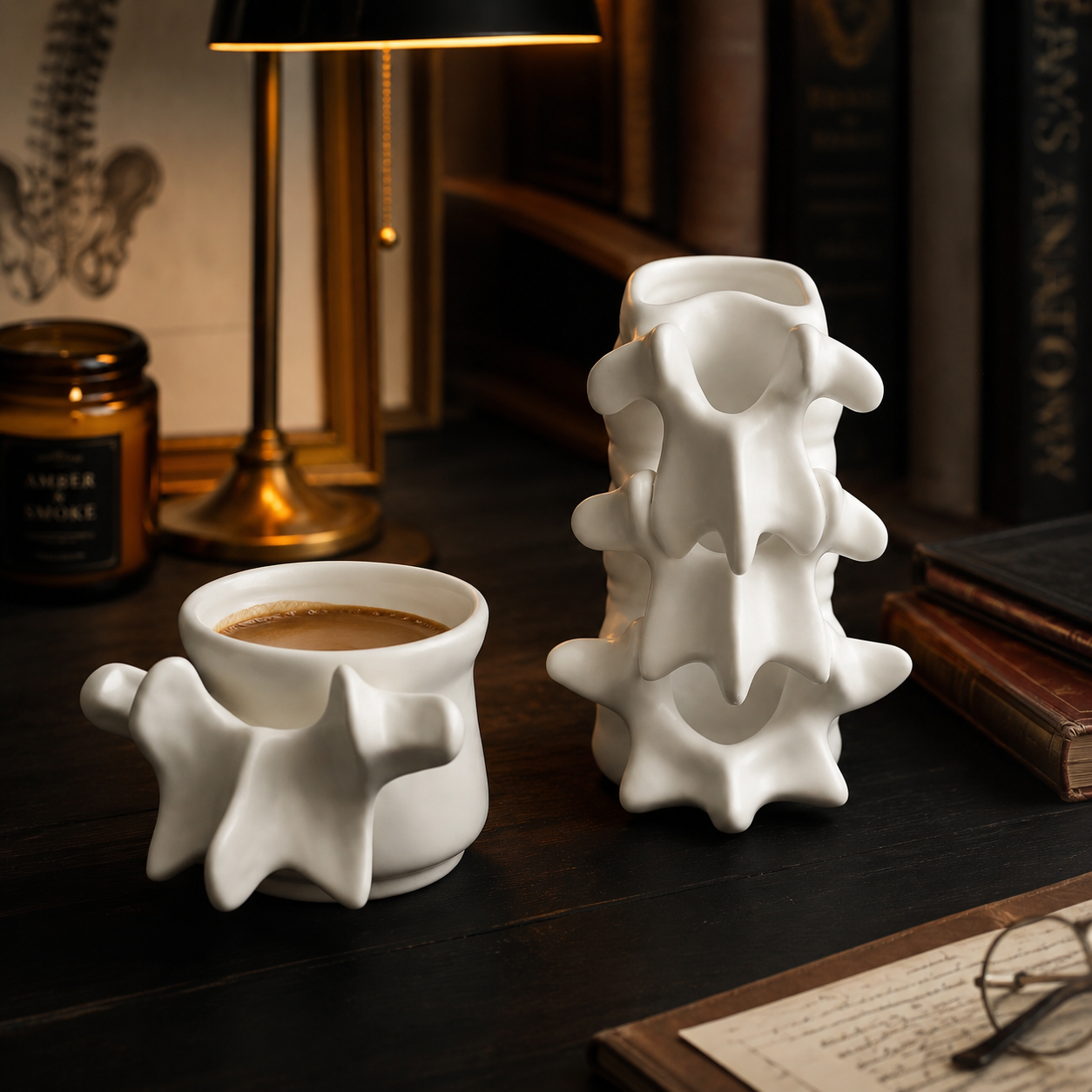 Spine Bone Ceramic Mug & Teacup