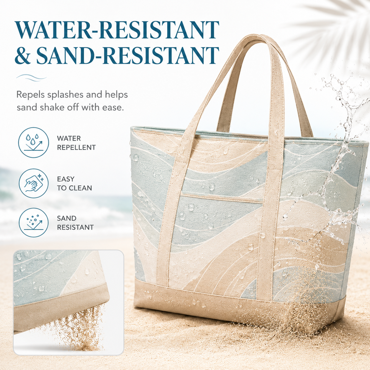 Coastal Wave Lightweight Beach Tote Bag