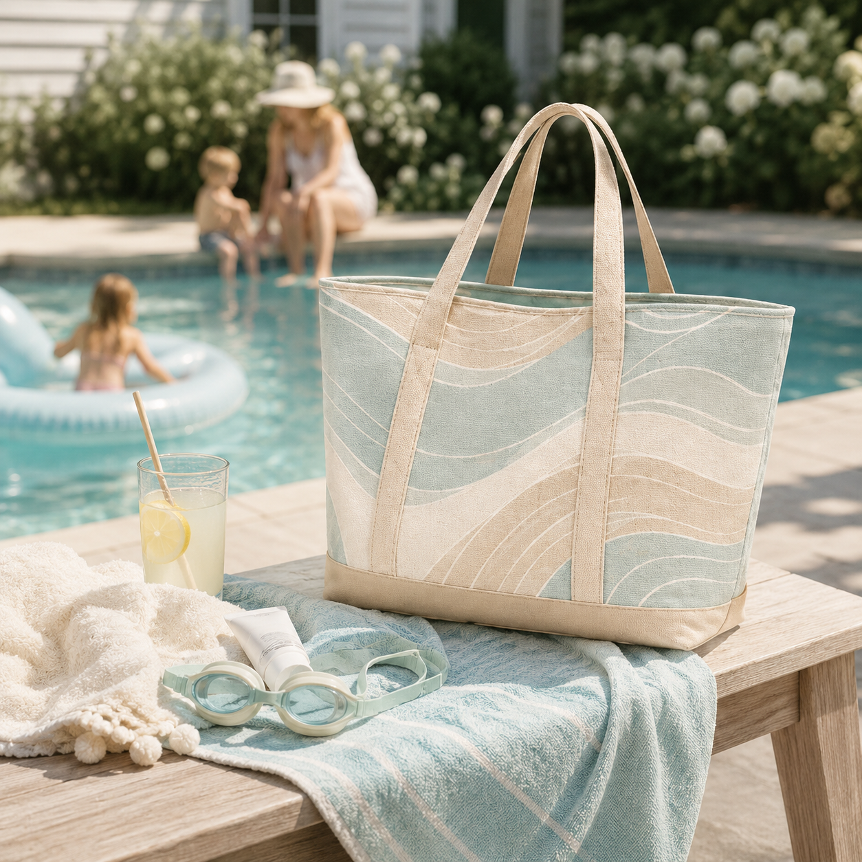 Coastal Wave Lightweight Beach Tote Bag