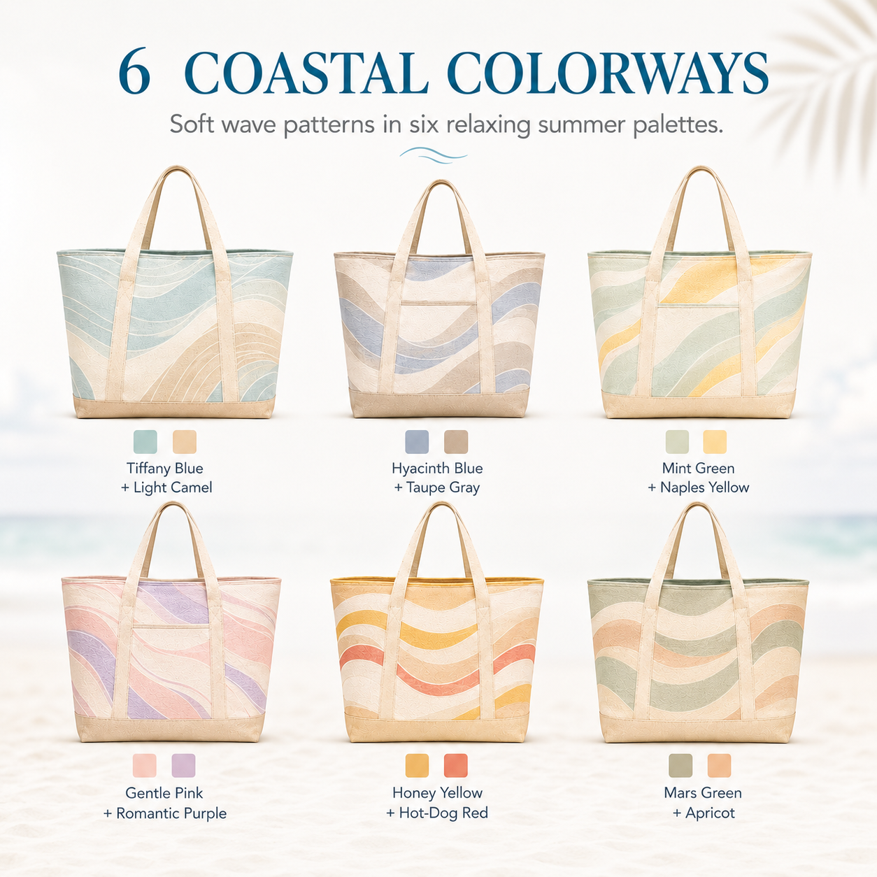 Coastal Wave Lightweight Beach Tote Bag
