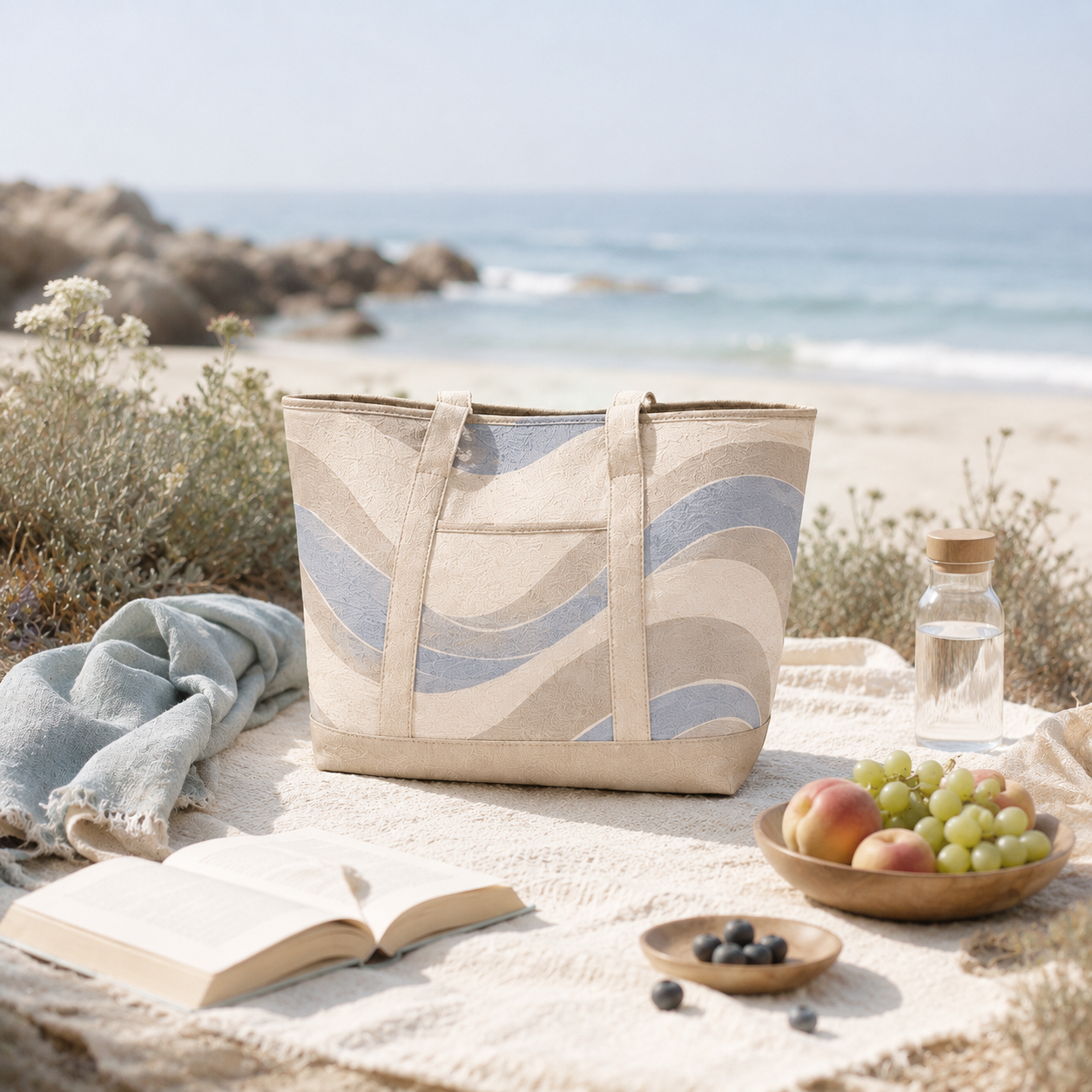 Coastal Wave Lightweight Beach Tote Bag