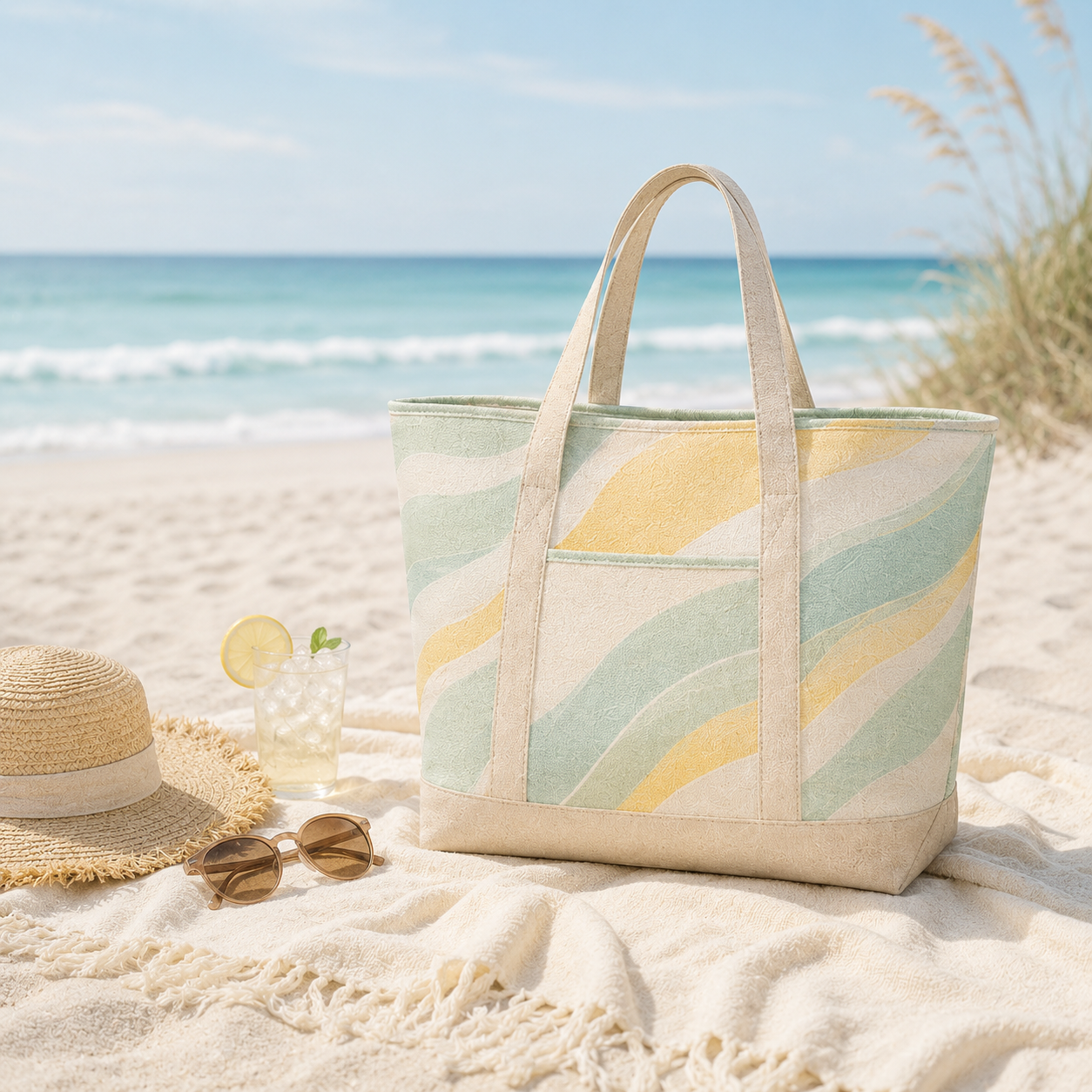 Coastal Wave Lightweight Beach Tote Bag