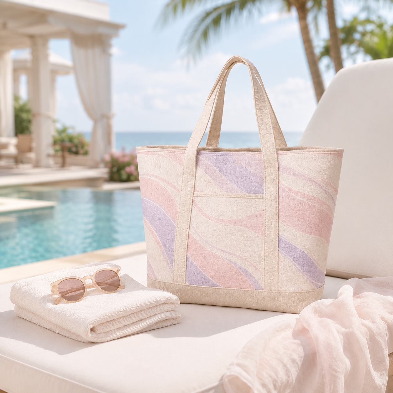 Coastal Wave Lightweight Beach Tote Bag