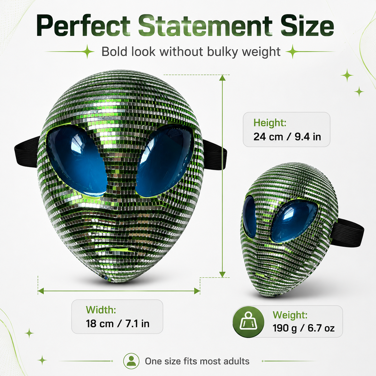 UFO Disco Ball Decor, 8-Inch Mirror Mosaic Spaceship Figurine, Reflective Cosmic Shelf Decor