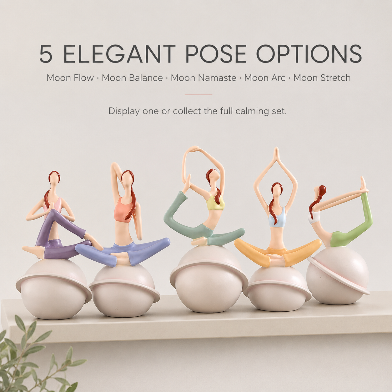 Moon Yoga Resin Figurine Decor