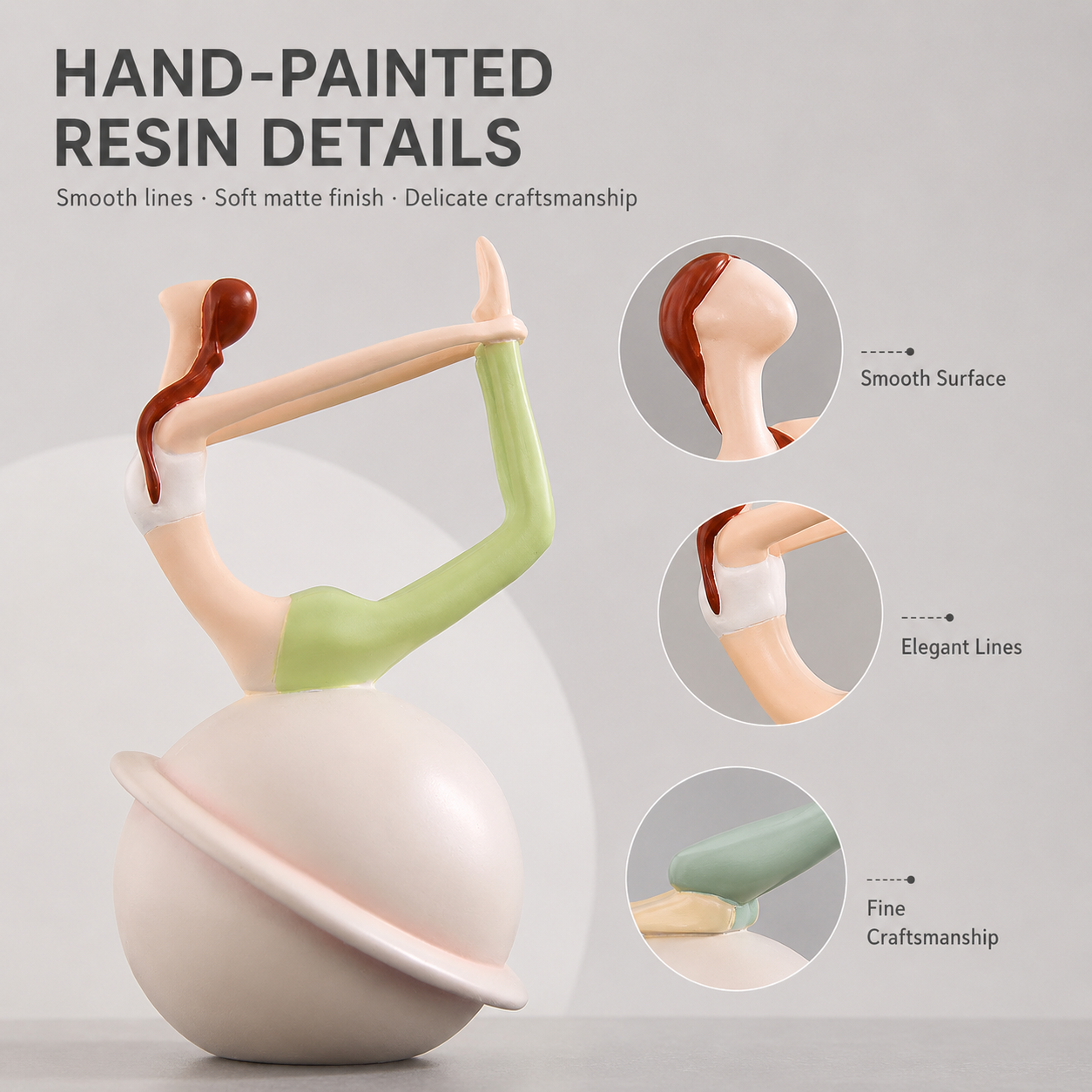 Moon Yoga Resin Figurine Decor