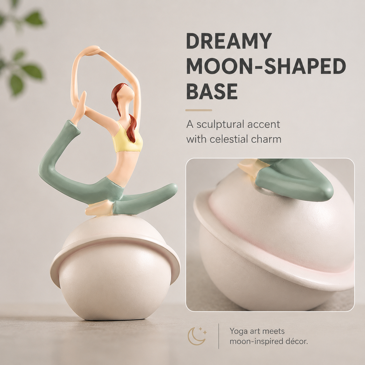 Moon Yoga Resin Figurine Decor
