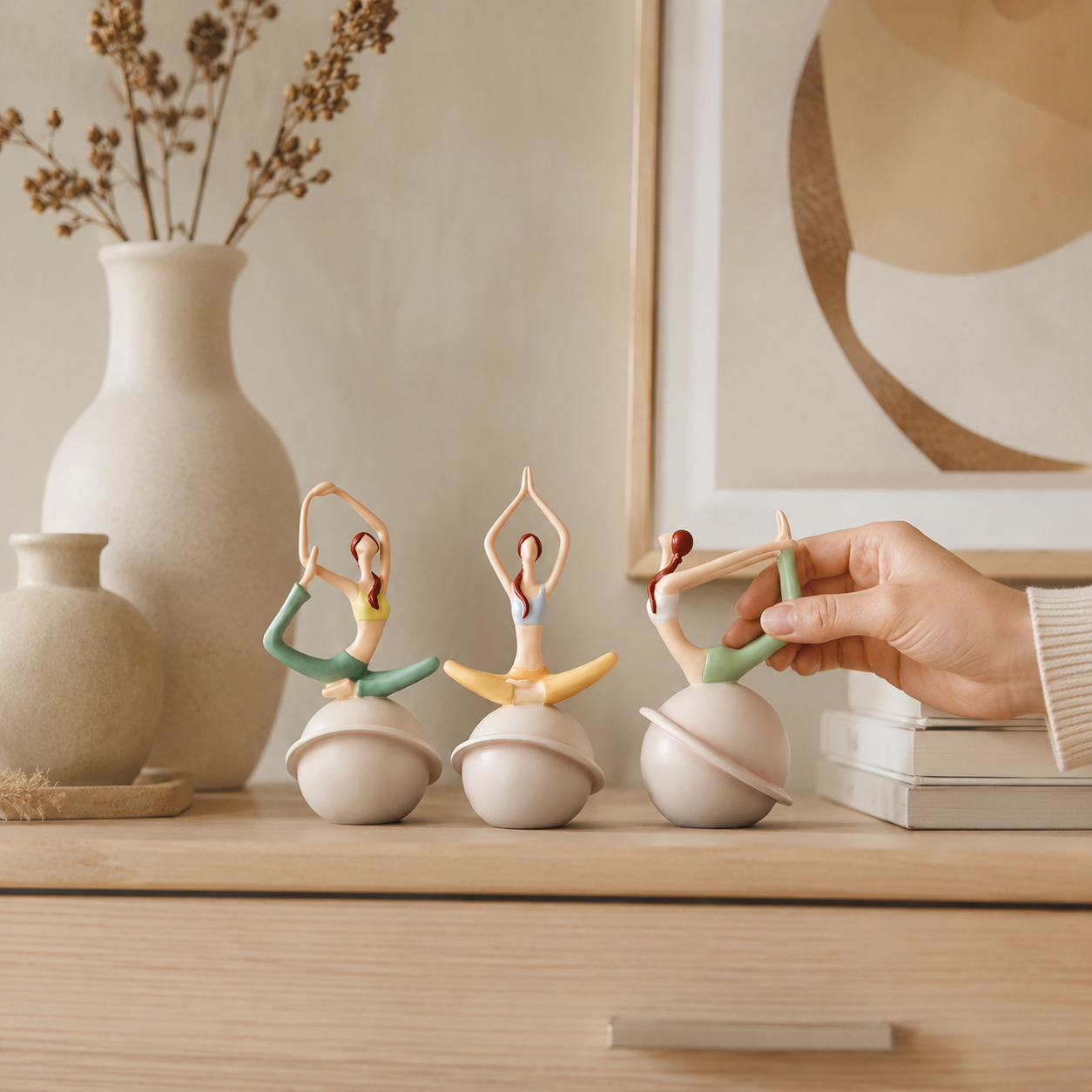 Moon Yoga Resin Figurine Decor