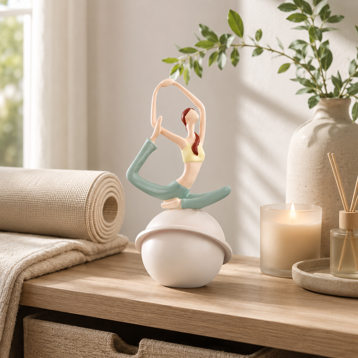 Moon Yoga Resin Figurine Decor